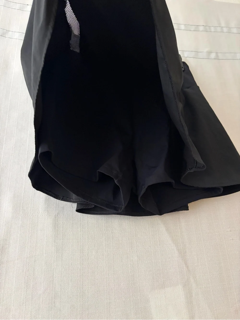 Women’s Black High Waisted Skort Built-in Shorts Mesh Approx S 13.5” Waist(A599)